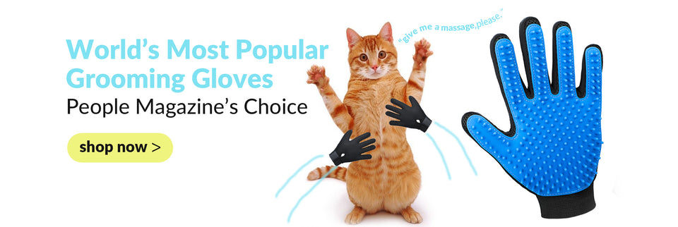 MUJGAN Pet Grooming Gloves Cat Brushes Gloves for Gentle Shedding